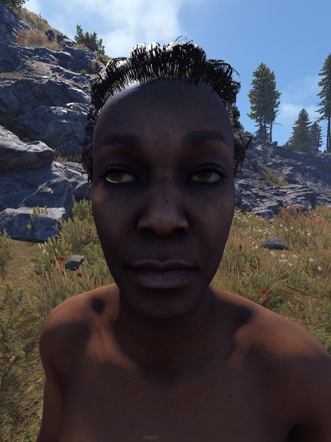african female, bun