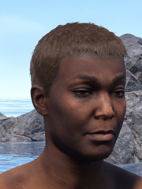 african female, crew cut
